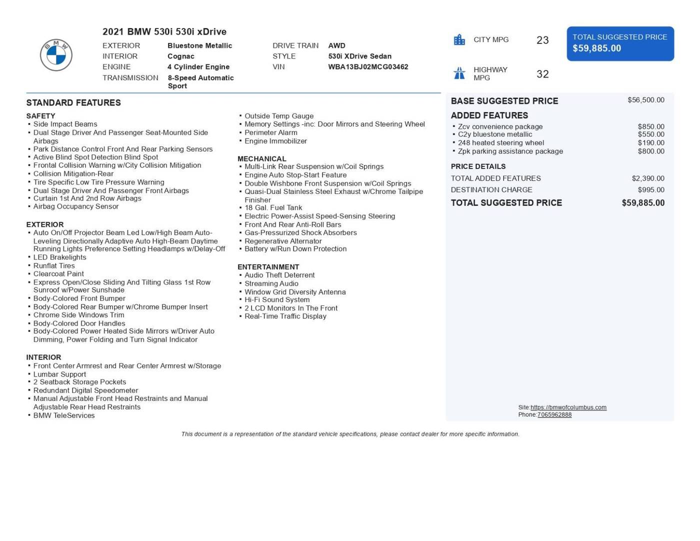 2021 BMW 5 Series 530i — Sedan — 46,482 mi — Columbus, GA