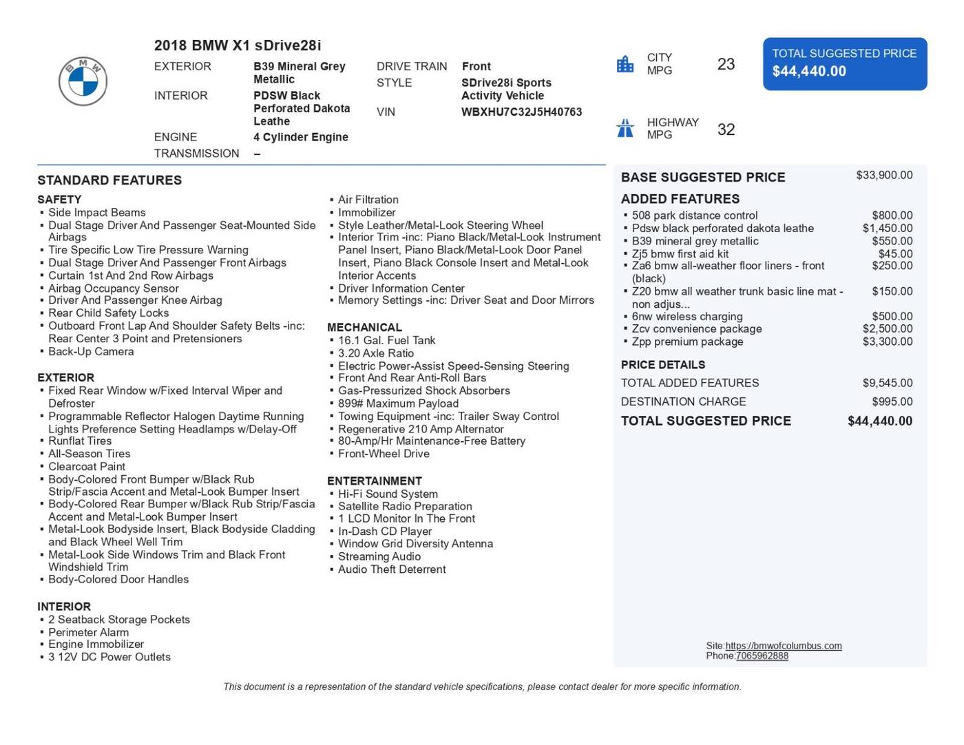 2018 BMW X1 28i — SUV — 42,658 mi — Columbus, GA