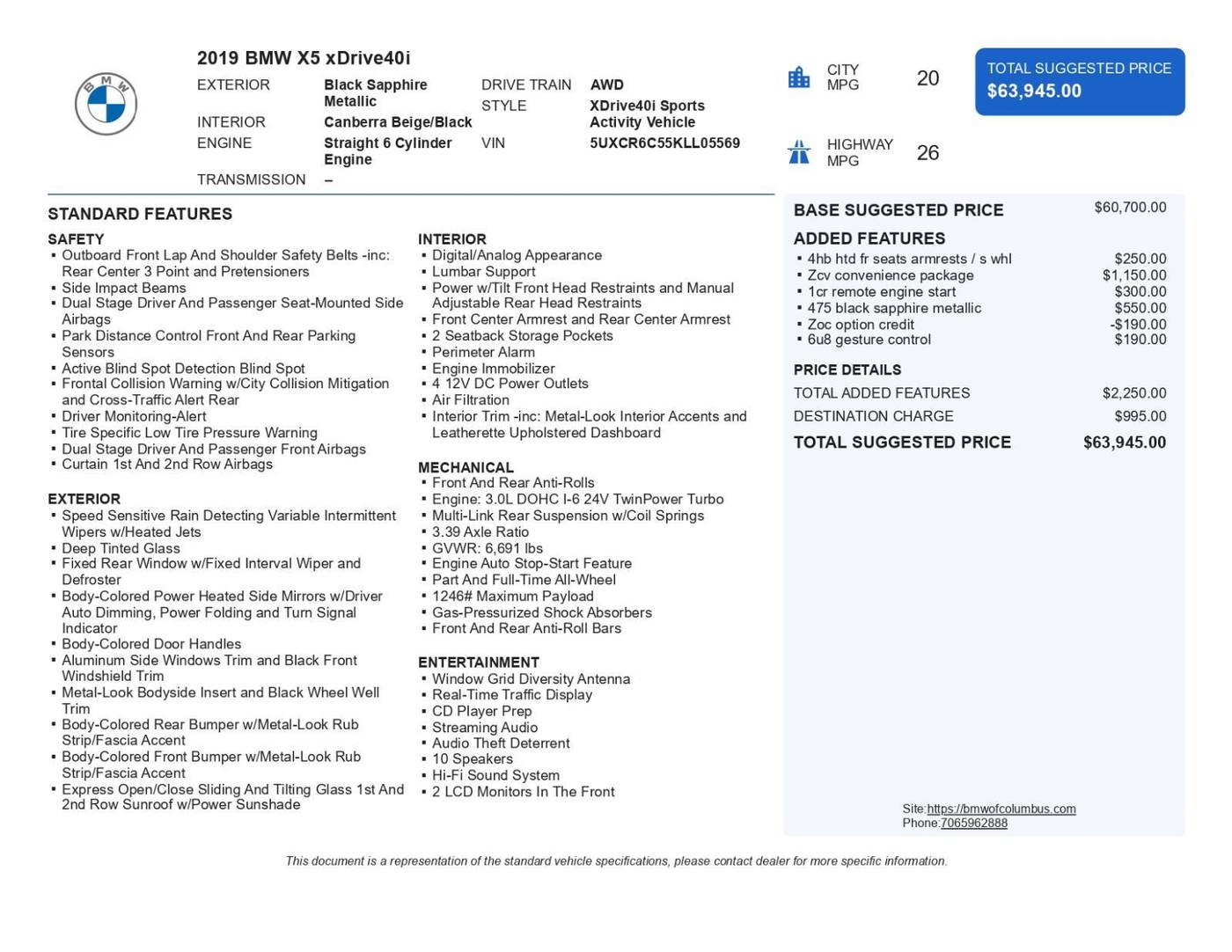 2019 BMW X5 40i — SUV — 23,256 mi — Columbus, GA