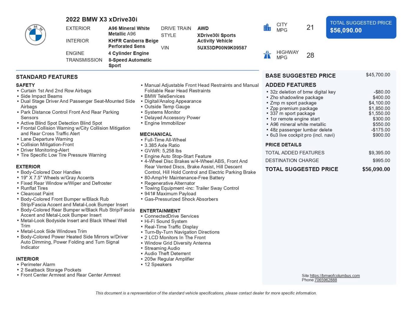 2022 BMW X3 30i — SUV — 10,422 mi — Columbus, GA