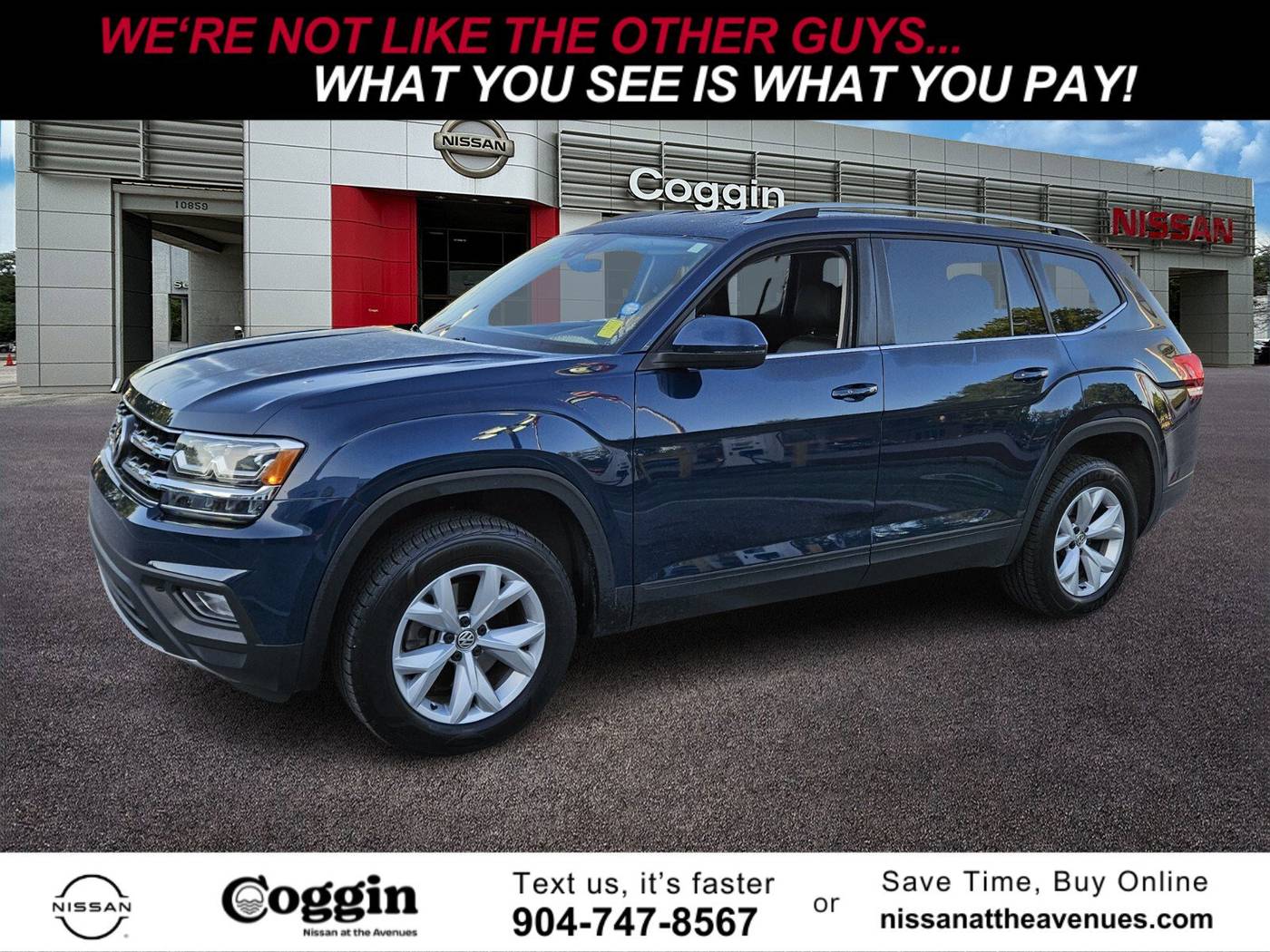 2019 Volkswagen Atlas SE with Technology — SUV — 81,258 mi — Jacksonville, FL
