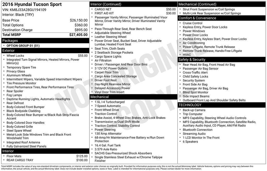 2016 Hyundai Tucson Sport — SUV — 56,157 mi — Colorado Springs, CO