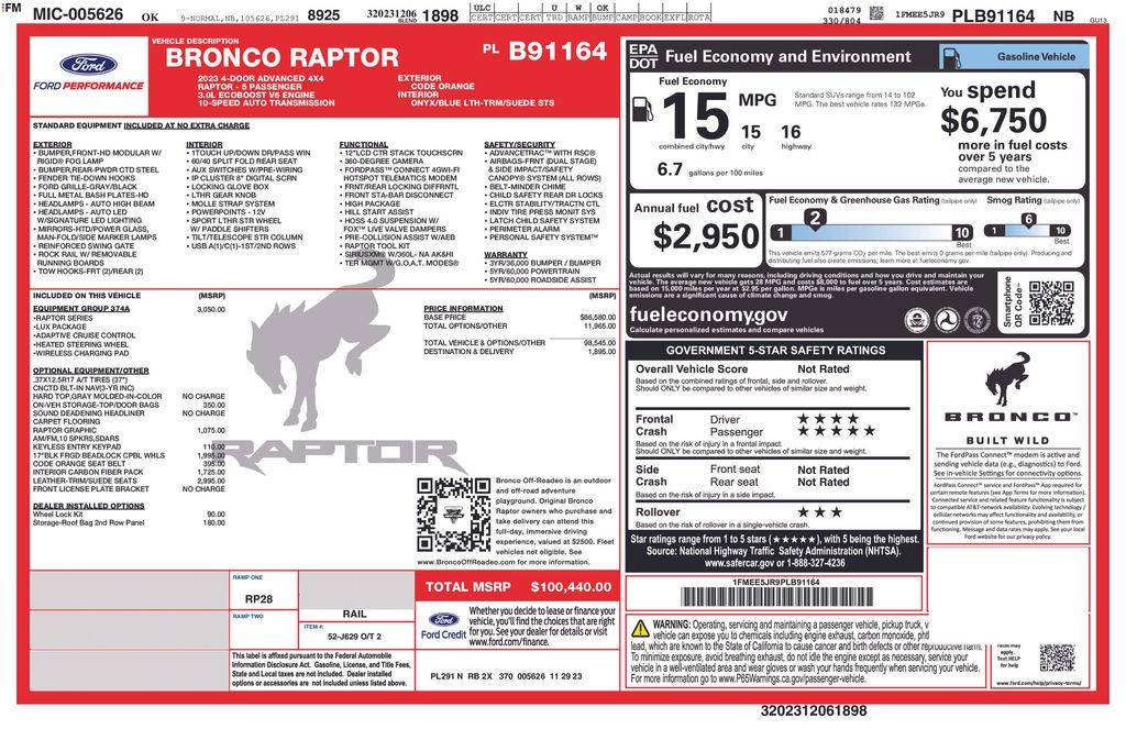 2023 Ford Bronco Raptor