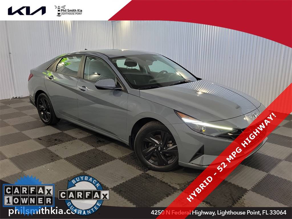 2021 Hyundai Elantra Hybrid Blue — Sedan — 26,189 mi — Lighthouse Point, FL