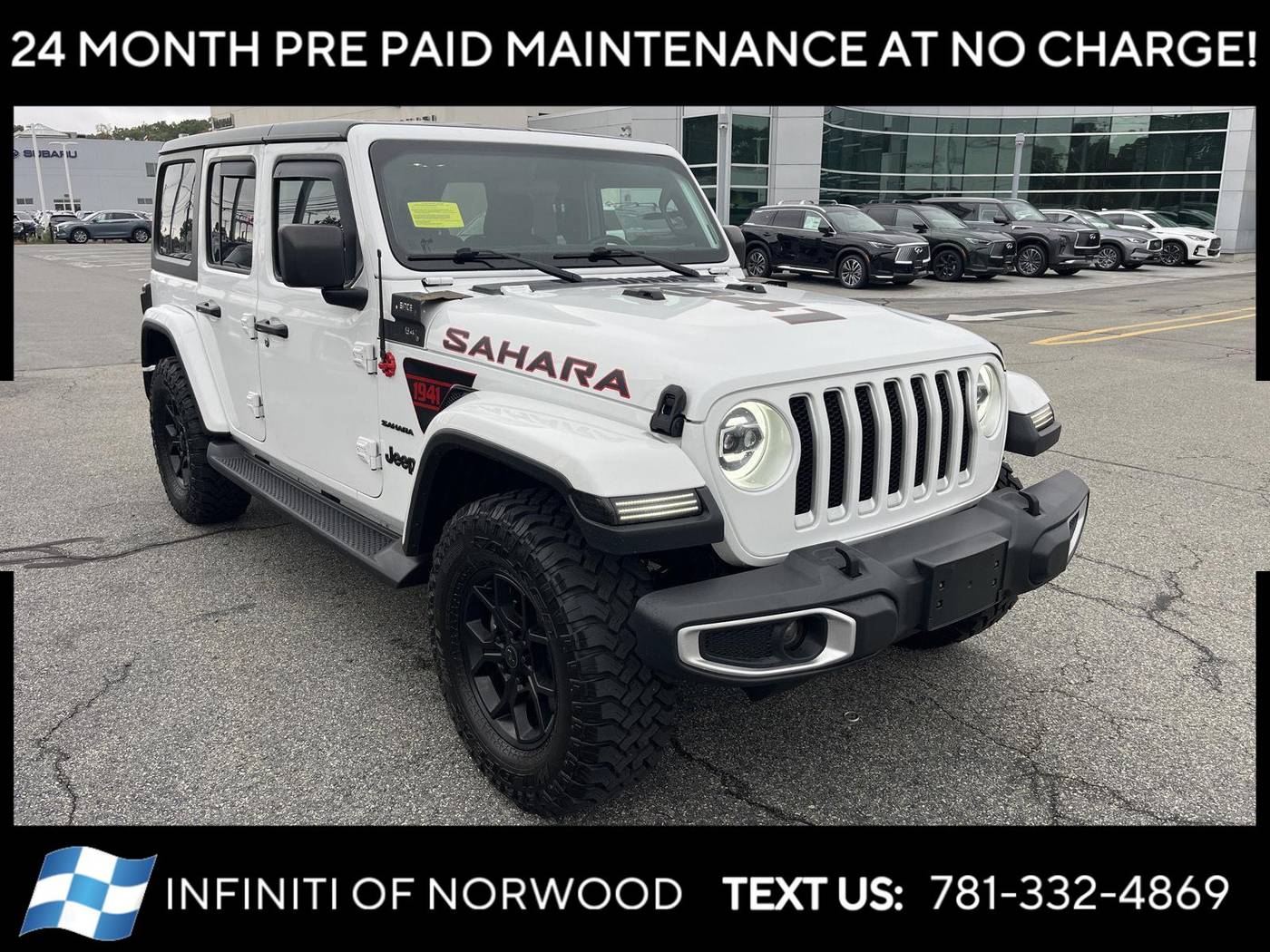 2020 Jeep Wrangler Sahara — SUV — 72,268 mi — Norwood, MA