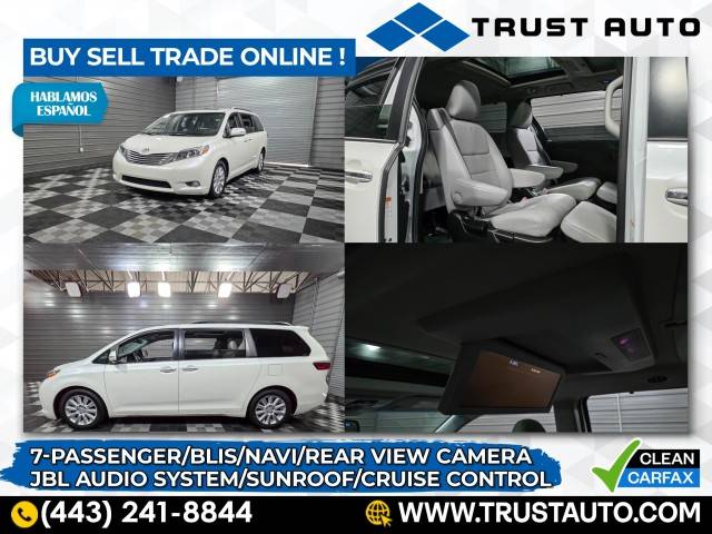 2017 Toyota Sienna Limited Premium — Minivan — 74,263 mi — Sykesville, MD