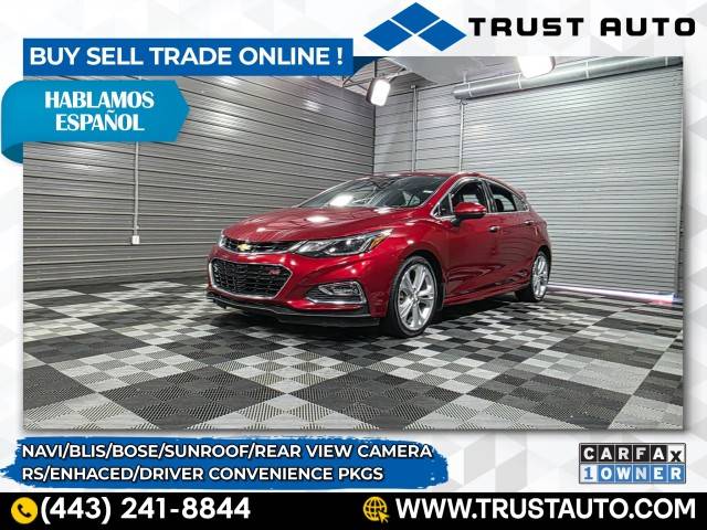 2018 Chevrolet Cruze Premier — Hatchback — 47,410 mi — Sykesville, MD