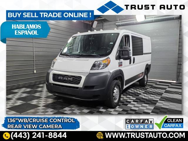 2020 Ram ProMaster Cargo Van 1500 — Cargo Van — 44,658 mi — Sykesville, MD