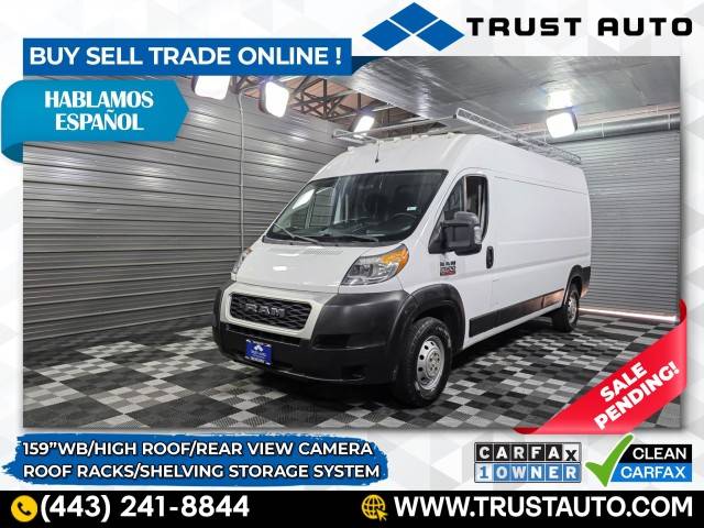 2019 Ram ProMaster Cargo Van 2500 — Cargo Van — 71,802 mi — Sykesville, MD