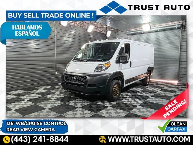 2019 Ram ProMaster Cargo Van 1500 — Cargo Van — 55,722 mi — Sykesville, MD