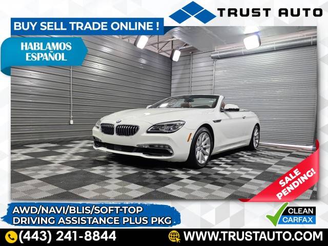 2016 BMW 6 Series 640i — Convertible — 30,007 mi — Sykesville, MD