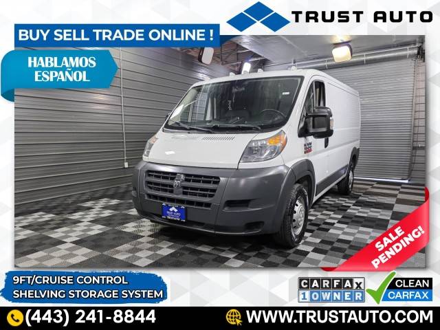 2016 Ram ProMaster Cargo Van 1500 — Cargo Van — 39,624 mi — Sykesville, MD