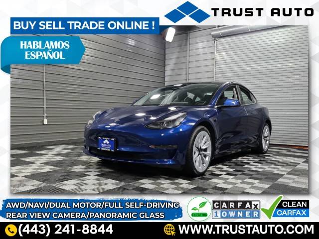 2021 Tesla Model 3 Long Range — Sedan — 30,537 mi — Sykesville, MD