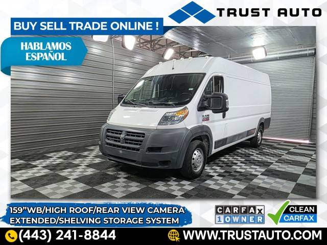 2018 Ram ProMaster Cargo Van 3500 — Cargo Van — 46,326 mi — Sykesville, MD