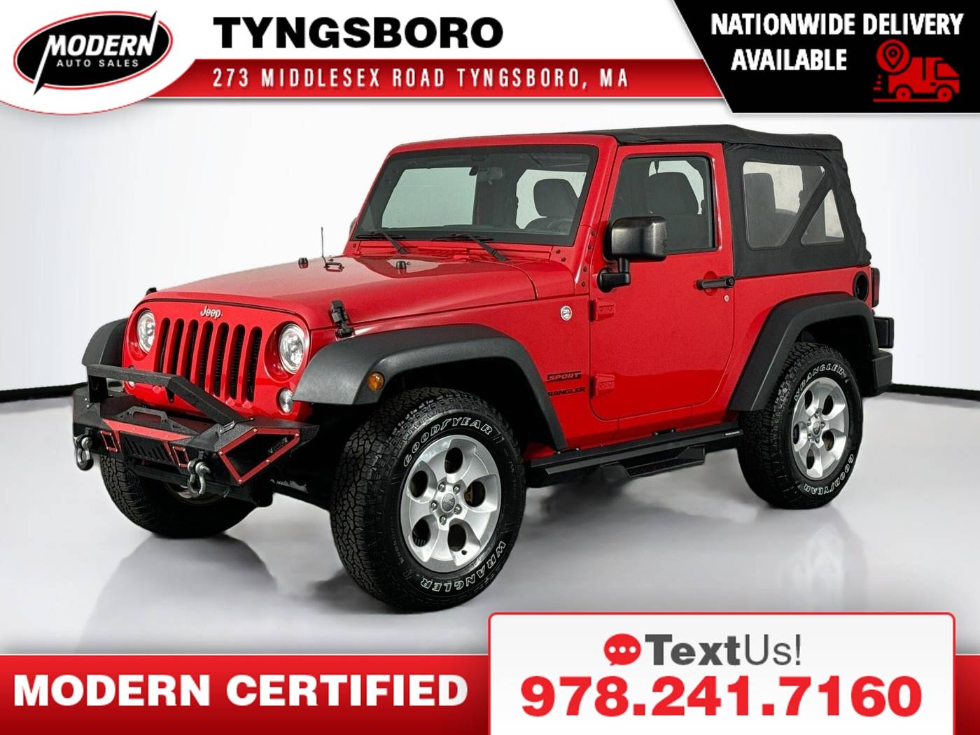 2015 Jeep Wrangler Sport — SUV — 78,545 mi — Tyngsboro, MA