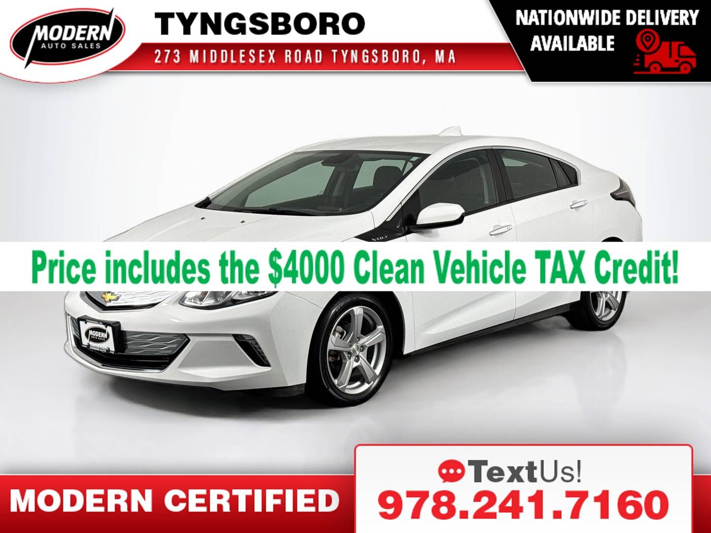2017 Chevrolet Volt LT — Sedan — 22,153 mi — Tyngsboro, MA