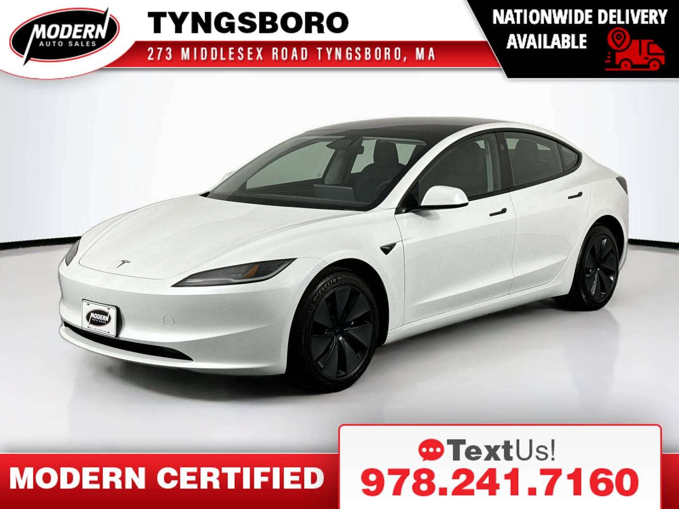2025 Tesla Model 3 Long Range — Sedan — 1,176 mi — Tyngsboro, MA