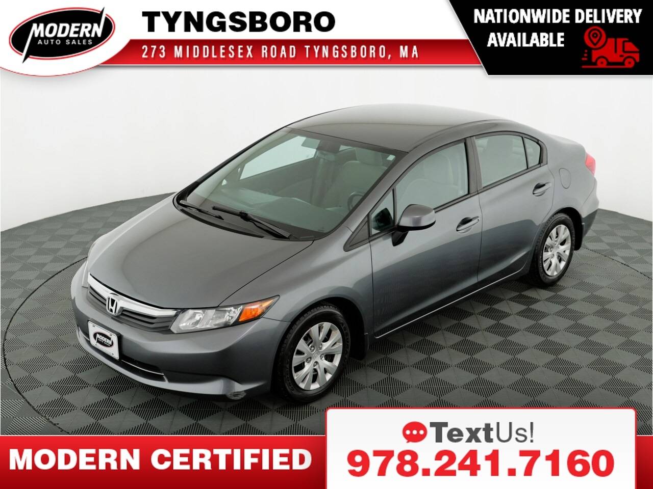 2012 Honda Civic LX — Sedan — 63,423 mi — Tyngsboro, MA