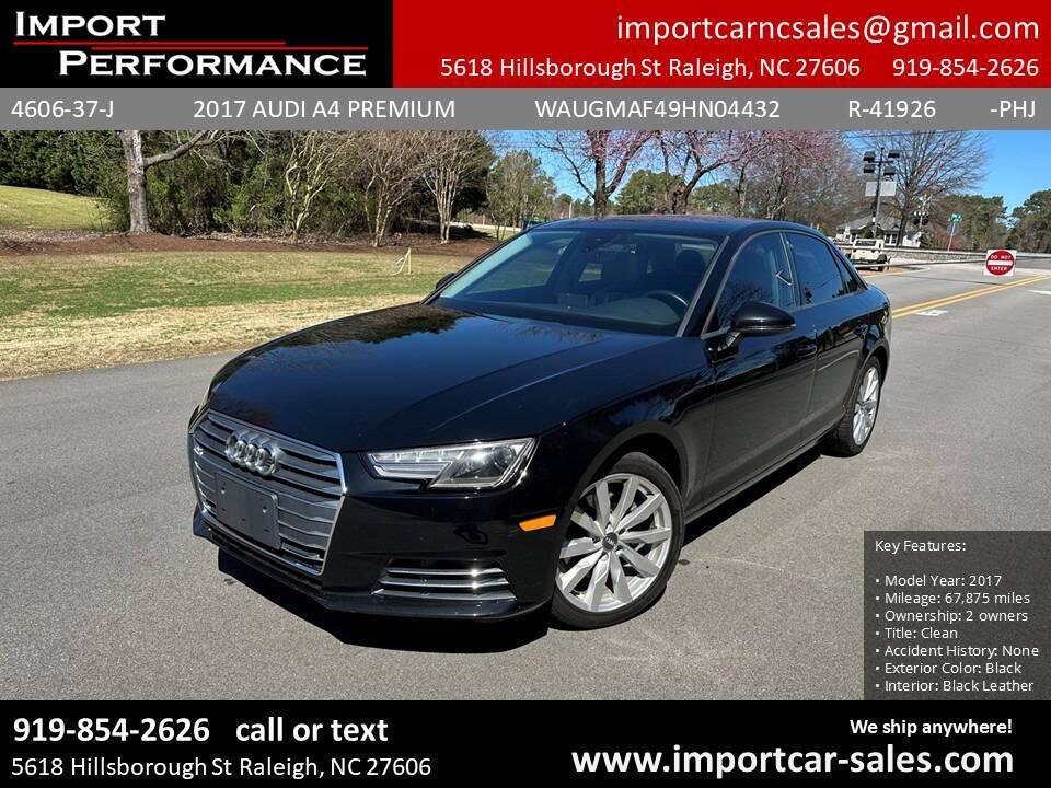 2017 Audi A4 ultra Premium — Sedan — 67,875 mi — Raleigh, NC