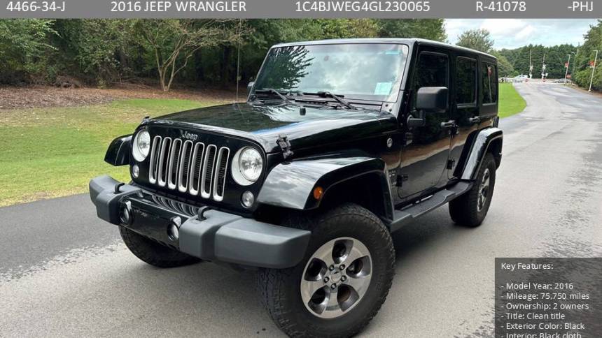 2016 Jeep Wrangler Sahara — SUV — 75,750 mi — Raleigh, NC