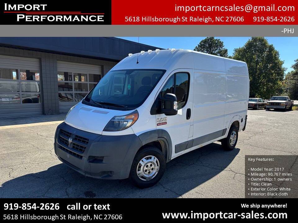 2017 Ram ProMaster Cargo Van 1500 — Cargo Van — 90,767 mi — Raleigh, NC