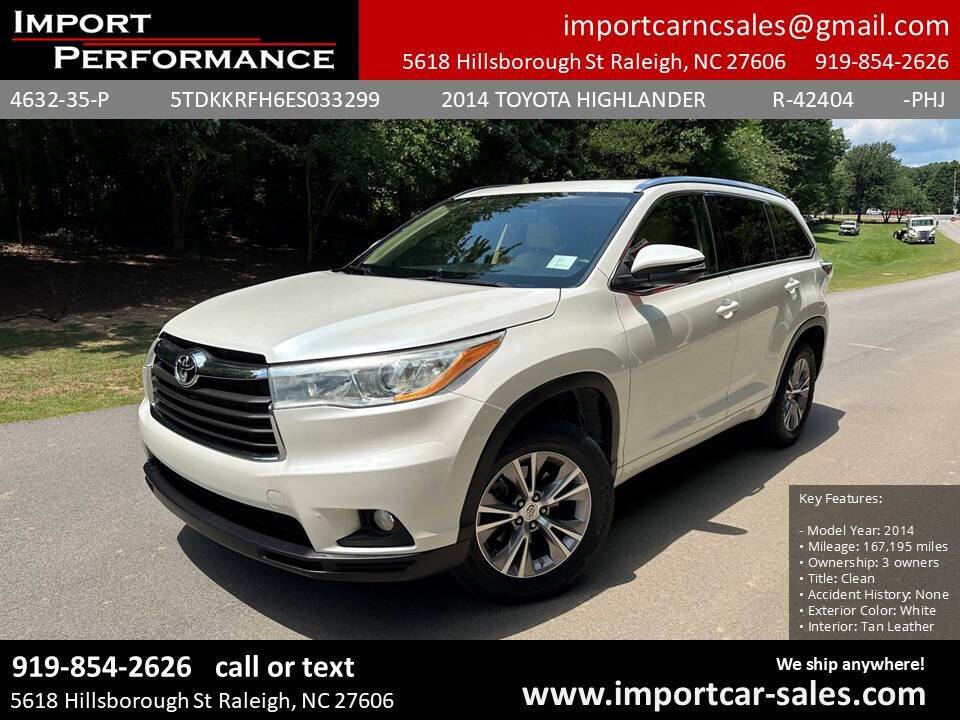 2014 Toyota Highlander XLE — SUV — 167,195 mi — Raleigh, NC