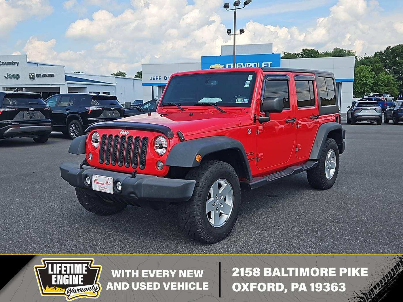 2015 Jeep Wrangler Sport — SUV — 87,226 mi — Oxford, PA
