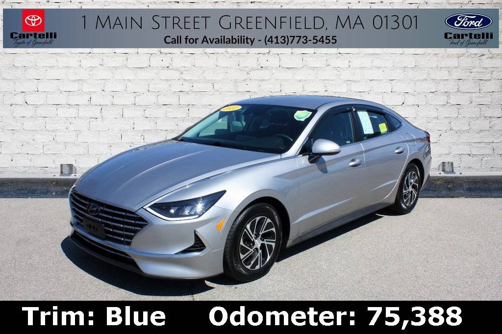 2021 Hyundai Sonata Hybrid Blue — Sedan — 75,388 mi — Greenfield, MA