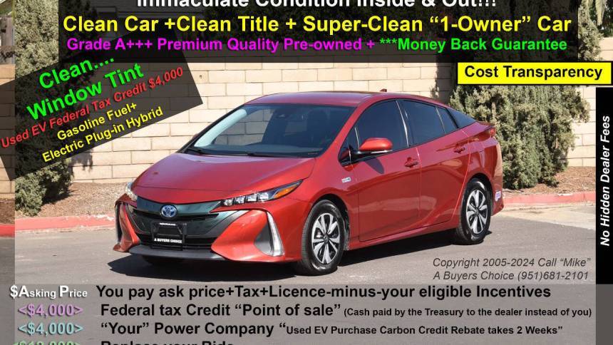 2019 Toyota Prius Prime Plus — Hatchback — 80,347 mi — Riverside, CA