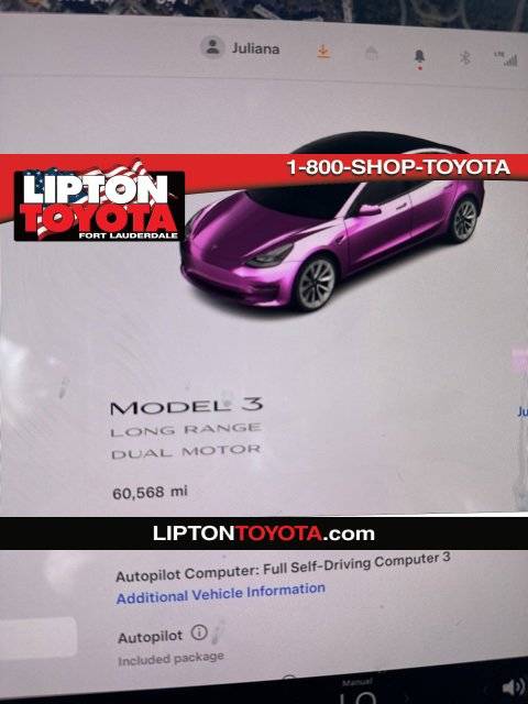 2022 Tesla Model 3 Long Range — Sedan — 60,341 mi — Fort Lauderdale, FL