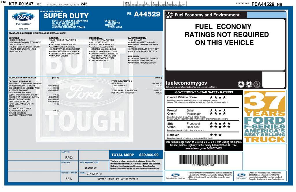 2015 Ford Super Duty F-250 XL — Pickup Truck — 81,604 mi — Chambersburg, PA