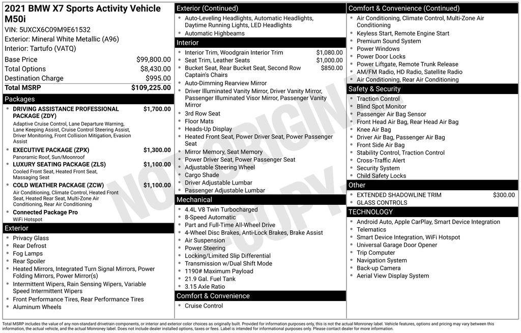 2021 BMW X7 M50i — SUV — 62,252 mi — Chambersburg, PA
