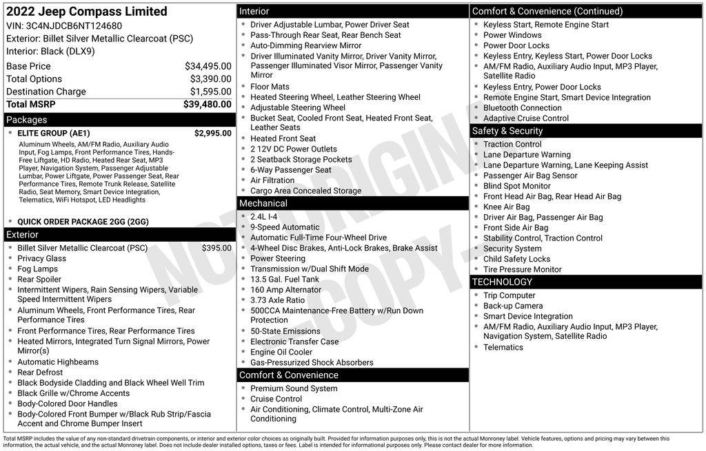 2022 Jeep Compass Limited — SUV — 53,097 mi — Chambersburg, PA
