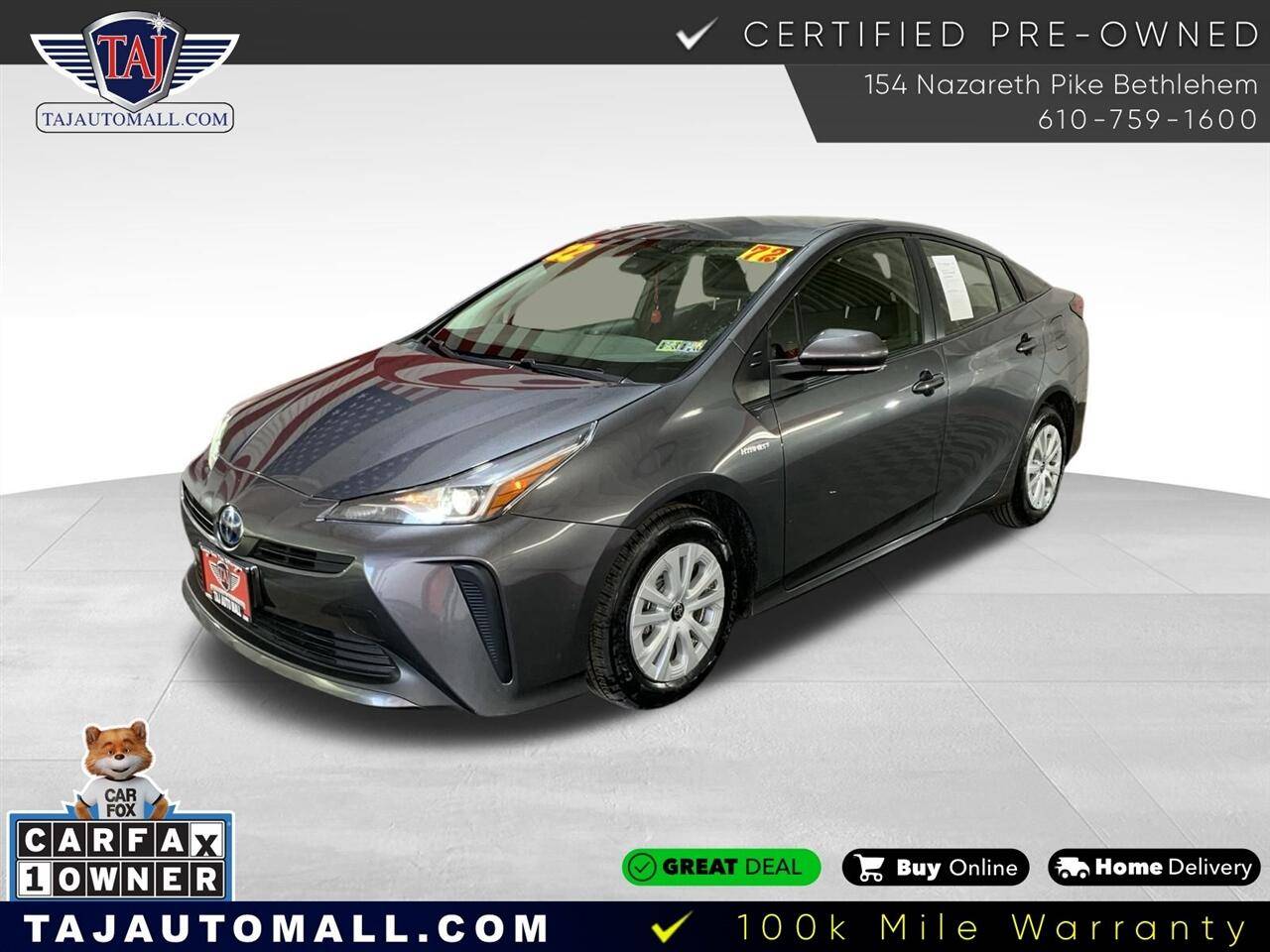 2022 Toyota Prius L Eco — Hatchback — 71,504 mi — Bethlehem, PA