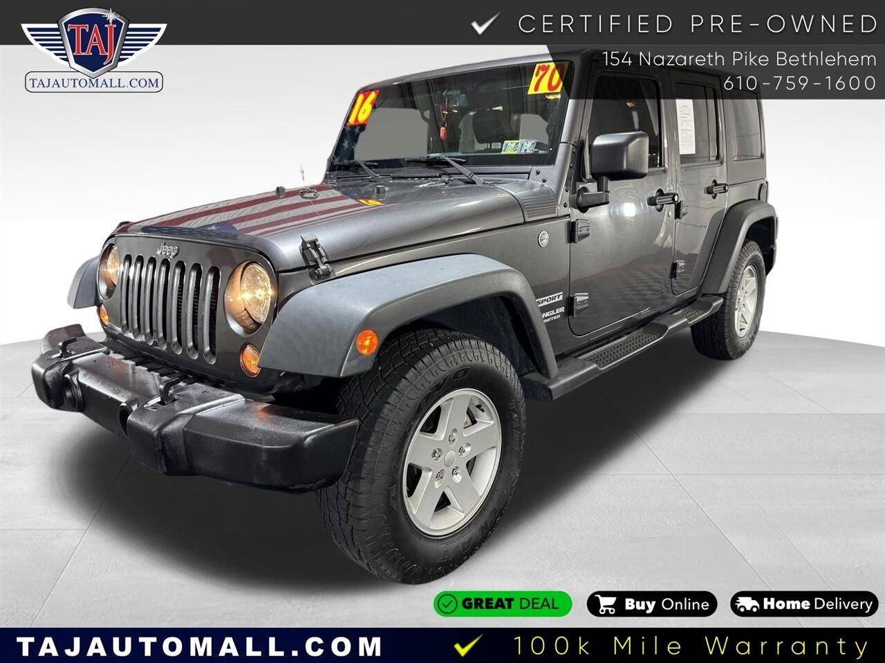 2016 Jeep Wrangler Sport — SUV — 70,388 mi — Bethlehem, PA
