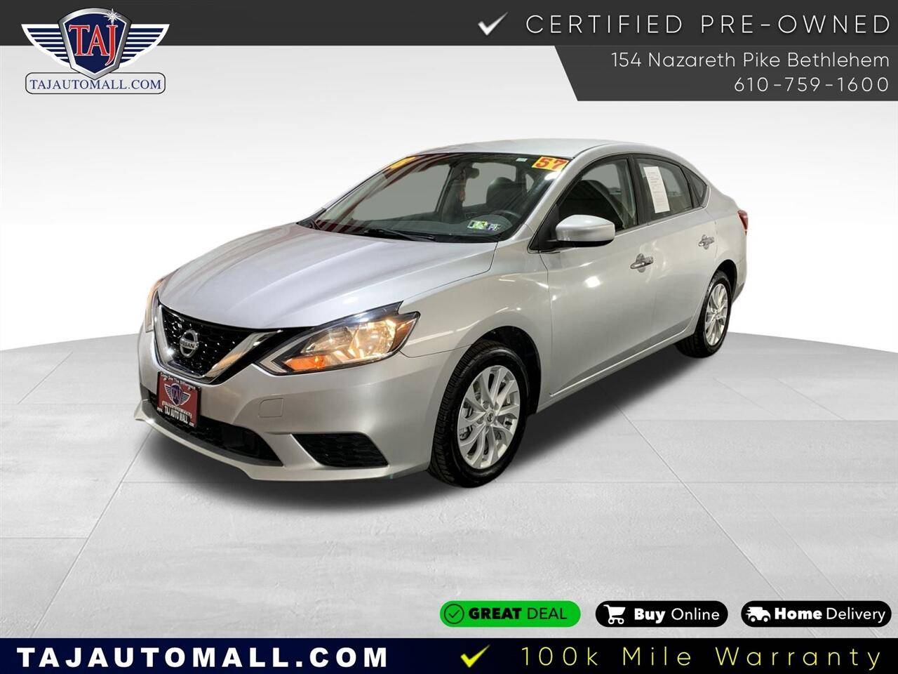 2018 Nissan Sentra SV — Sedan — 56,956 mi — Bethlehem, PA