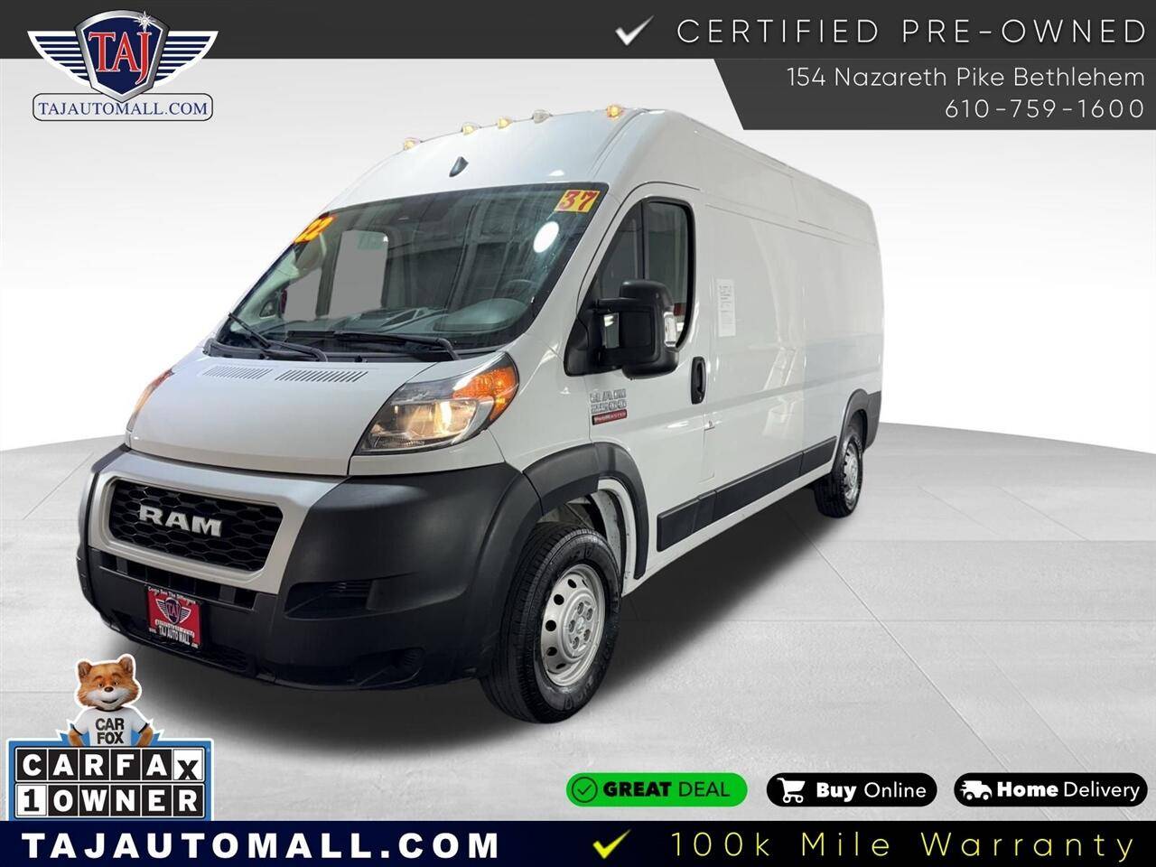 2022 Ram ProMaster Cargo Van 2500 — Cargo Van — 37,484 mi — Bethlehem, PA