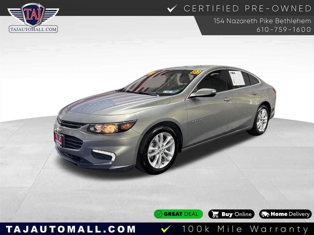2018 Chevrolet Malibu LT — Sedan — 80,990 mi — Bethlehem, PA