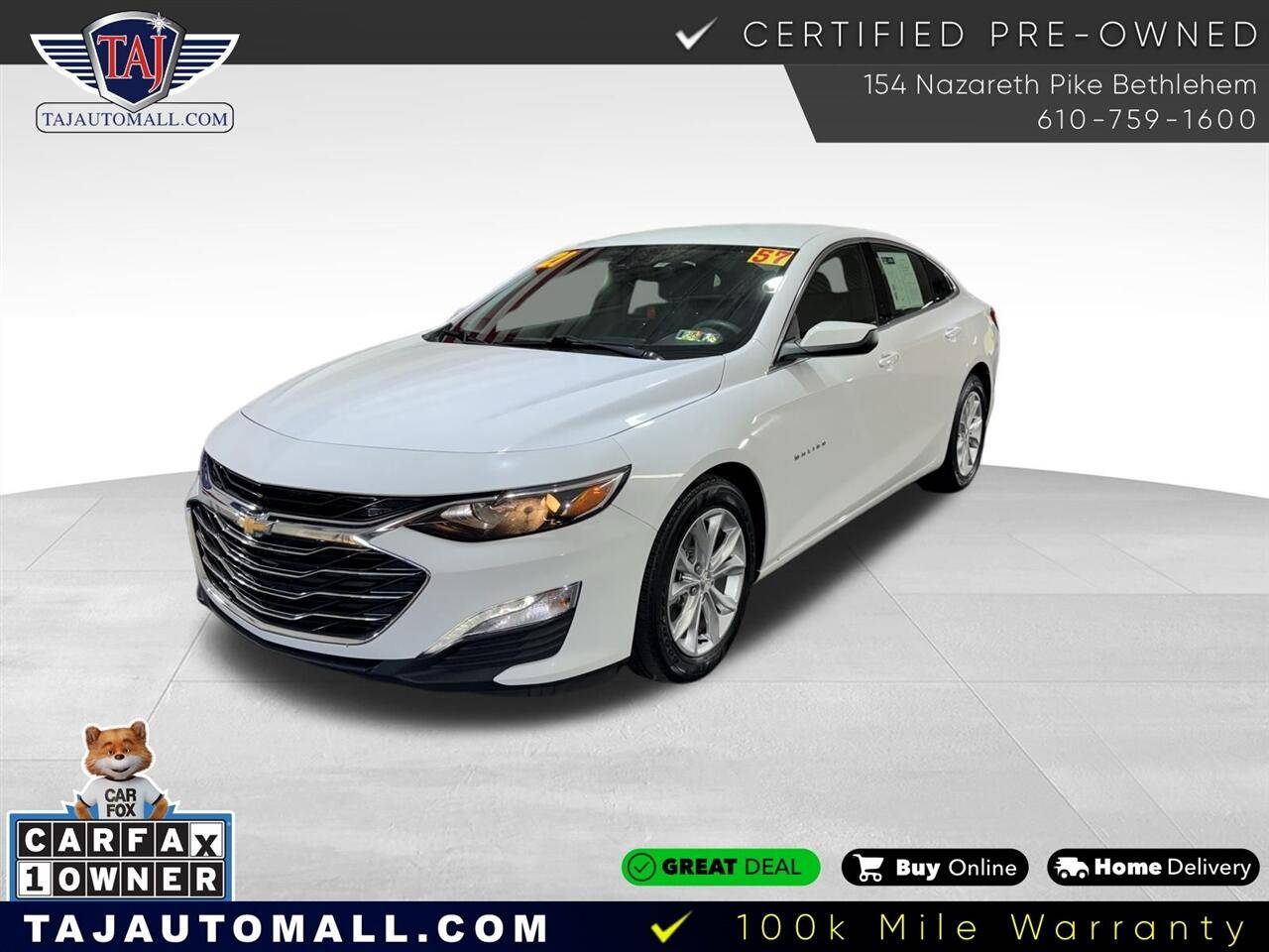 2021 Chevrolet Malibu LT — Sedan — 56,584 mi — Bethlehem, PA