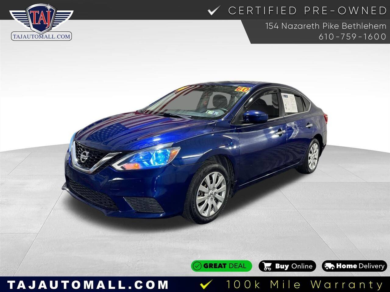 2016 Nissan Sentra S — Sedan — 57,906 mi — Bethlehem, PA