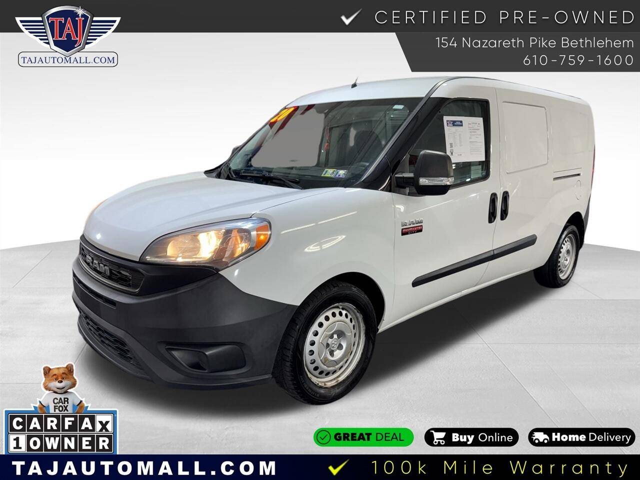 2020 Ram ProMaster City Cargo Van Tradesman — Cargo Van — 100,458 mi — Bethlehem, PA
