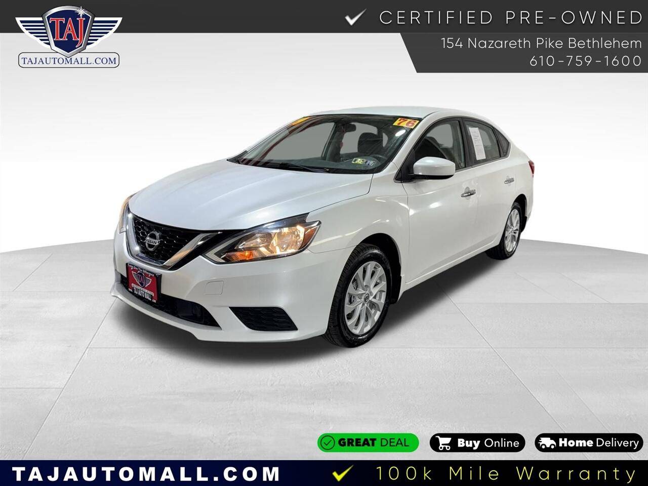 2019 Nissan Sentra SV — Sedan — 76,266 mi — Bethlehem, PA
