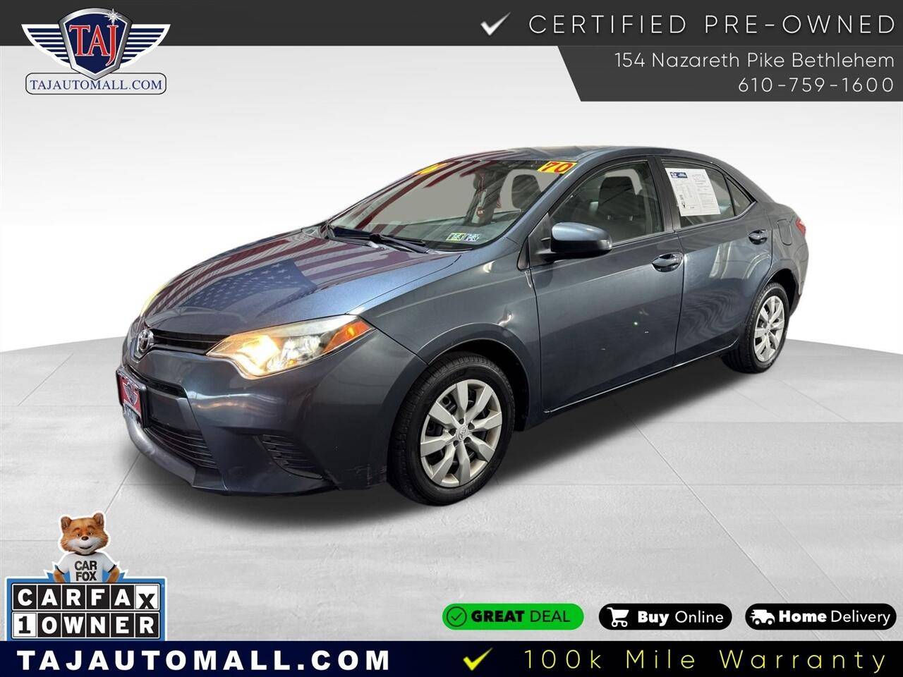 2016 Toyota Corolla L — Sedan — 69,728 mi — Bethlehem, PA