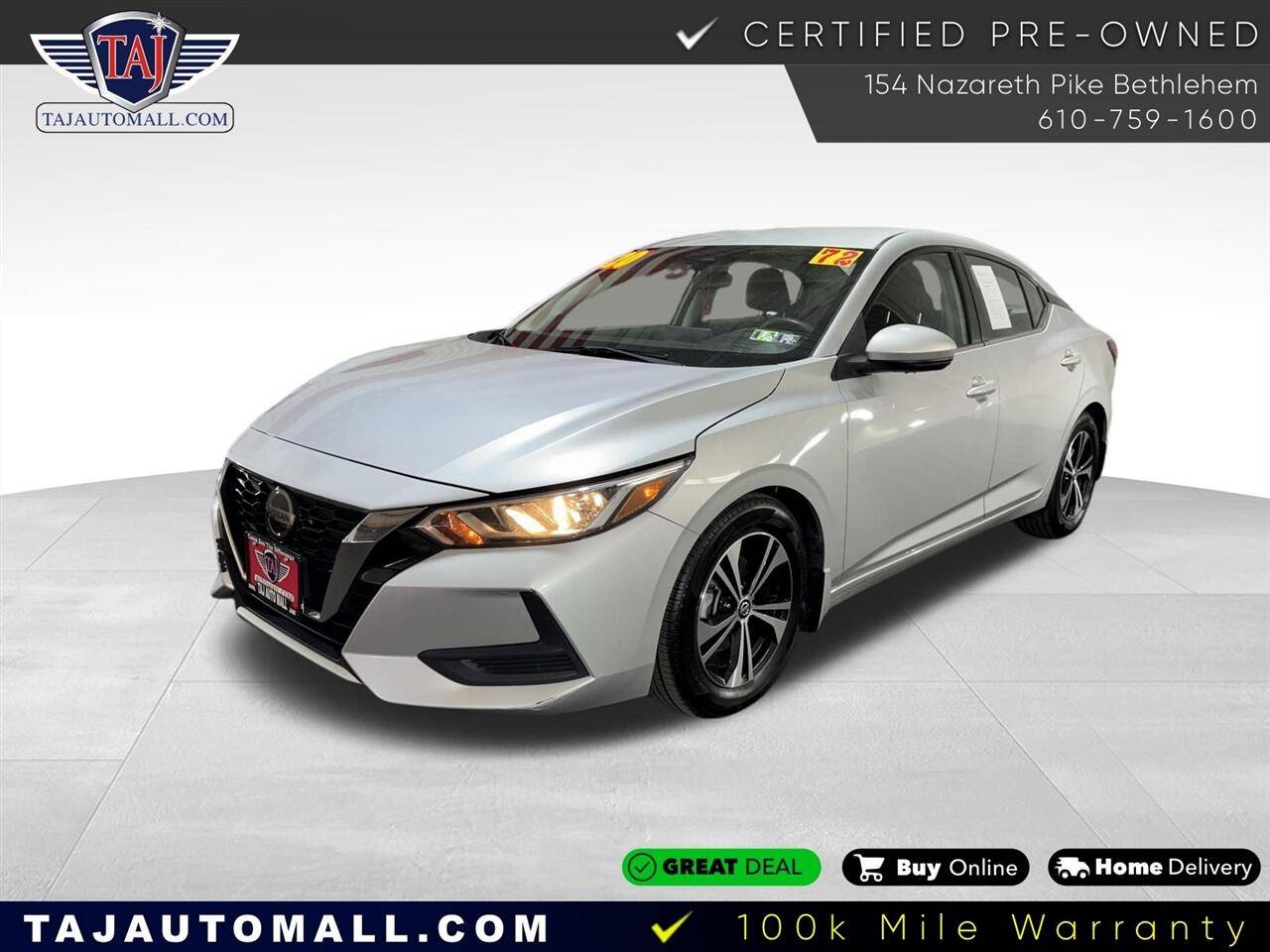 2020 Nissan Sentra SV — Sedan — 72,122 mi — Bethlehem, PA