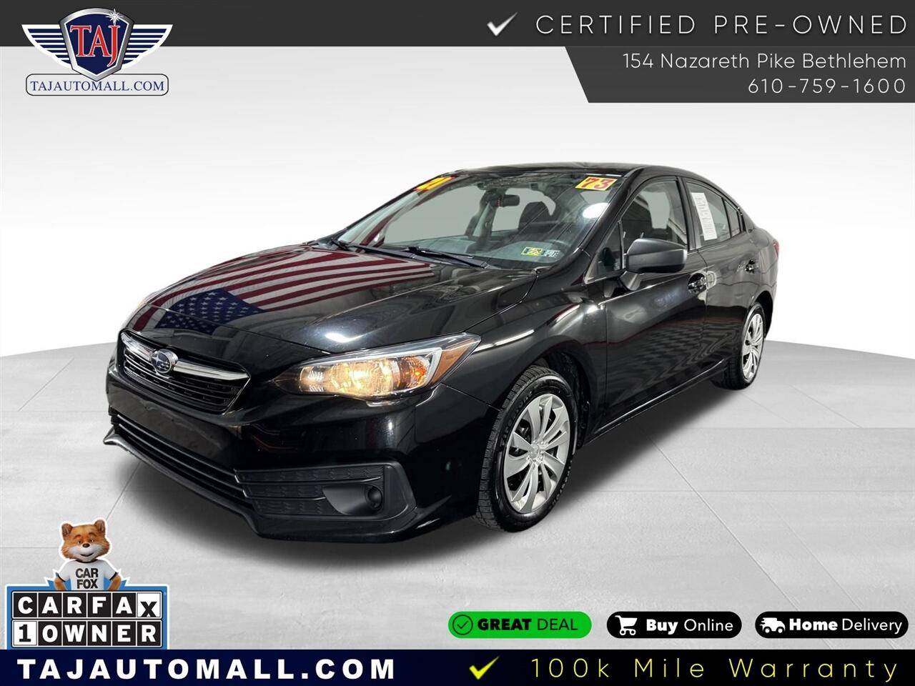 2021 Subaru Impreza 2.0i — Sedan — 73,331 mi — Bethlehem, PA