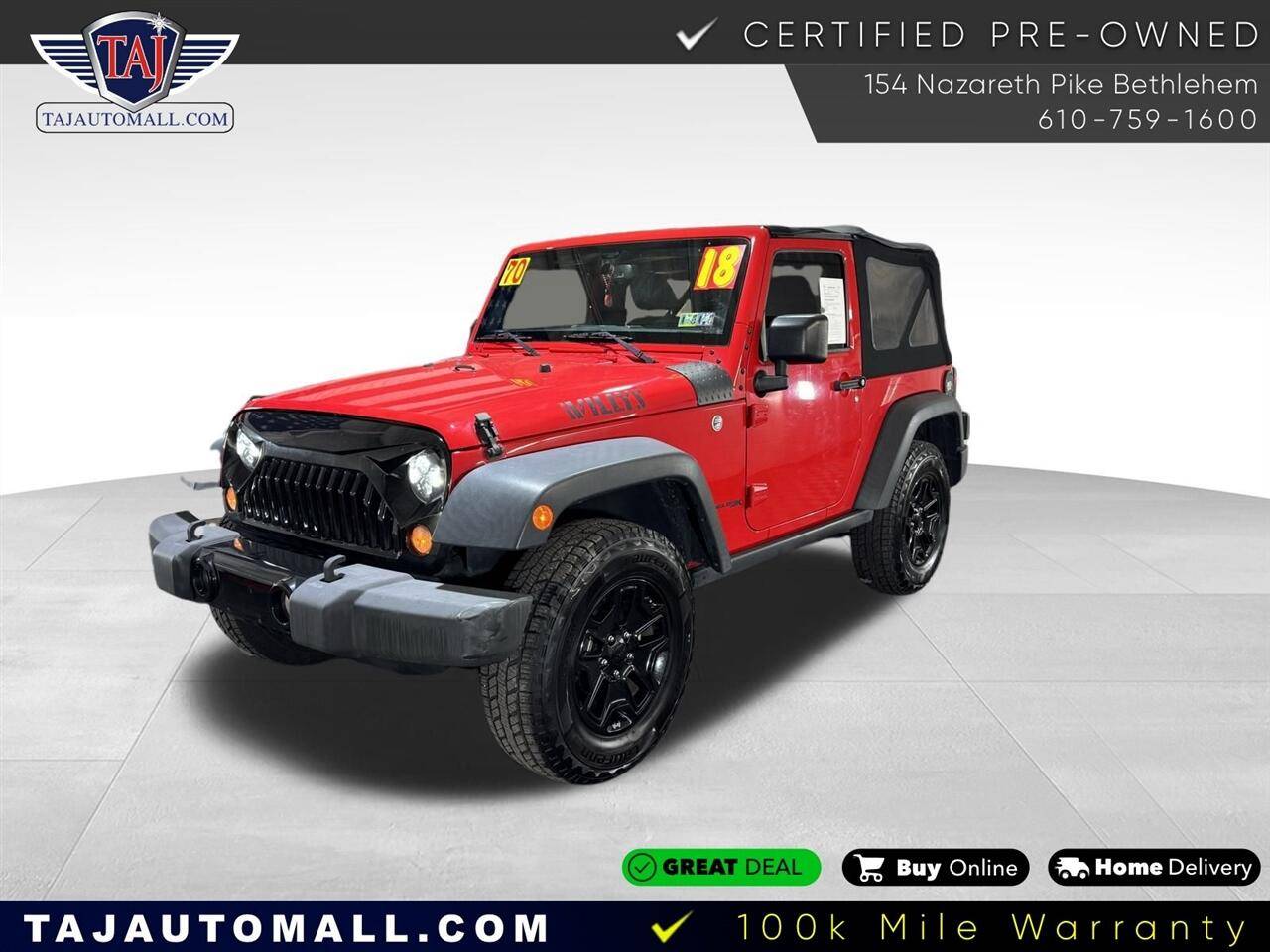 2018 Jeep Wrangler Willys Wheeler W — SUV — 69,519 mi — Bethlehem, PA
