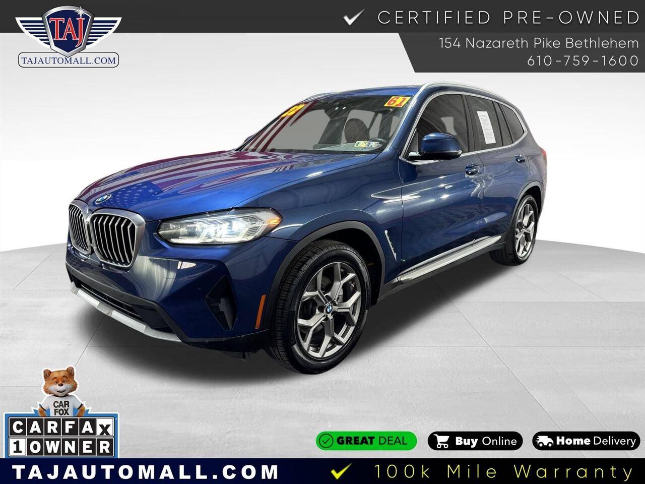 2022 BMW X3 30i — SUV — 61,087 mi — Bethlehem, PA