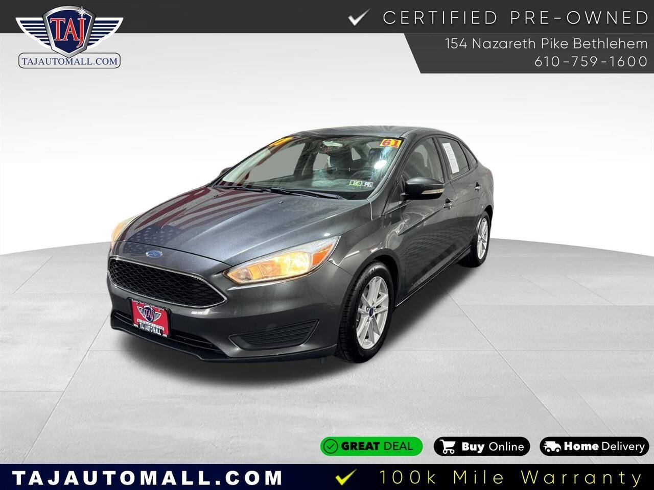 2017 Ford Focus SE — Sedan — 61,021 mi — Bethlehem, PA