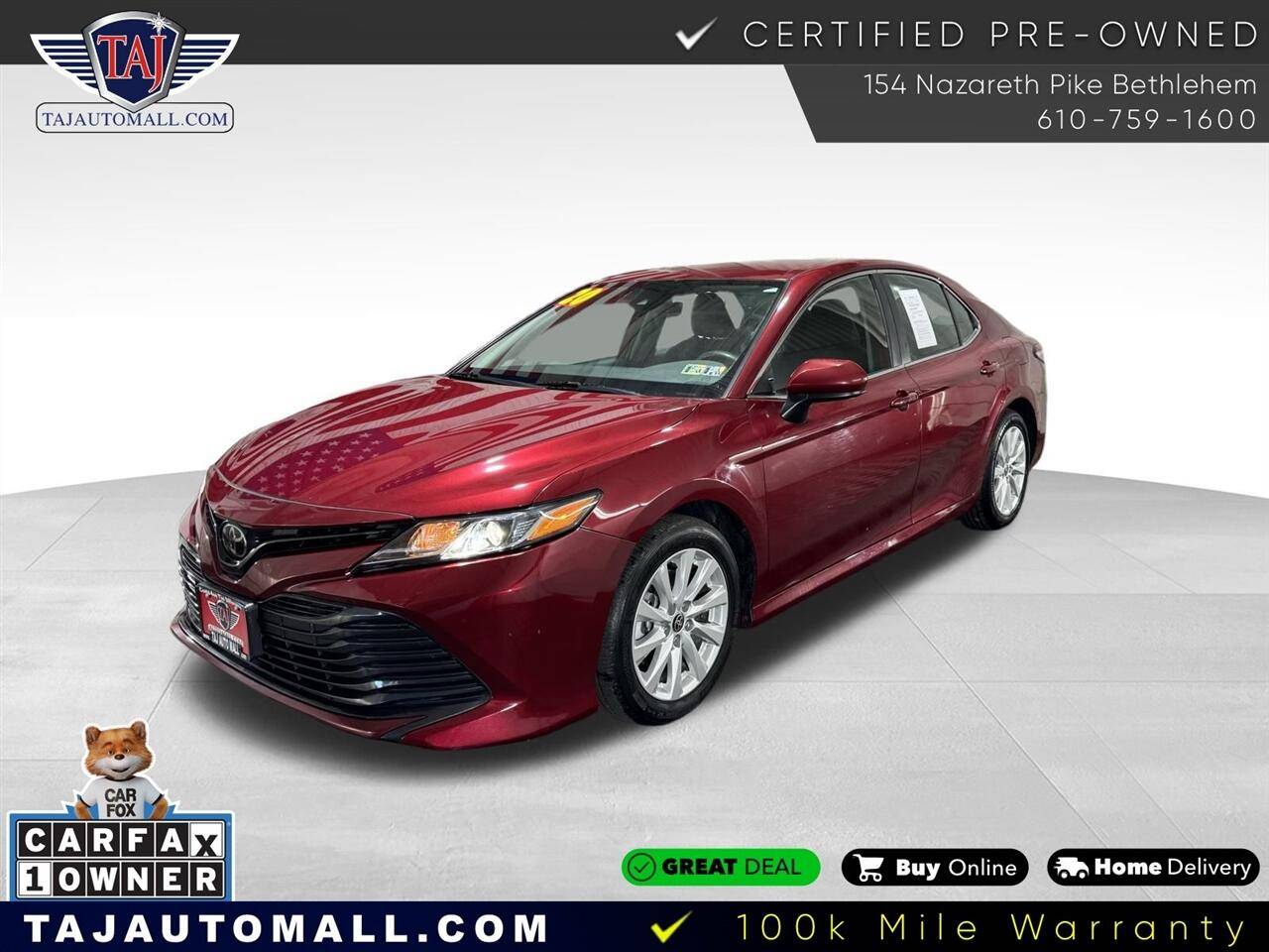 2020 Toyota Camry LE — Sedan — 100,393 mi — Bethlehem, PA