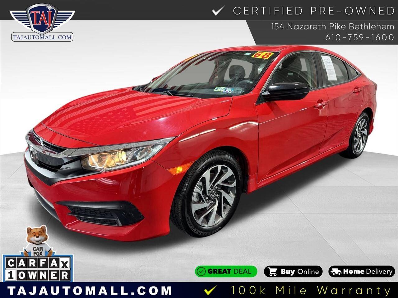 2017 Honda Civic EX — Sedan — 67,496 mi — Bethlehem, PA